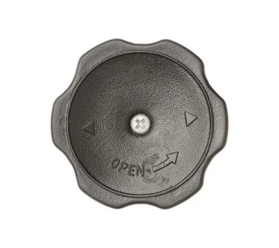 Engine oil cap with open arrow sign Stock Photos