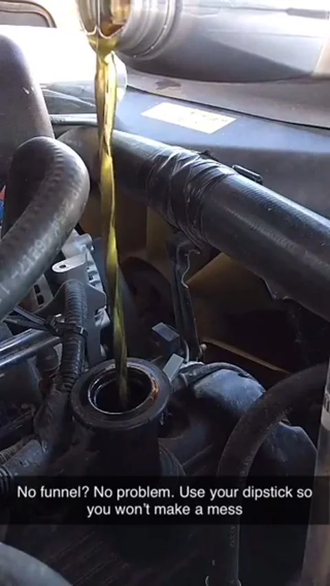 Engine Oil Dipstick Life Hack, Kenna, New Mexico, USA - 04 Nov 2019 Stock Footage 205201988