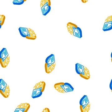 Engine oil isometric icon seamless pattern Stock Illustration