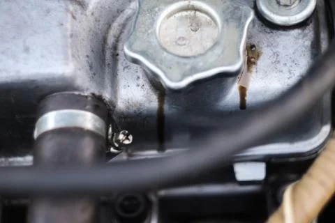 Engine oil leak Stock Photos