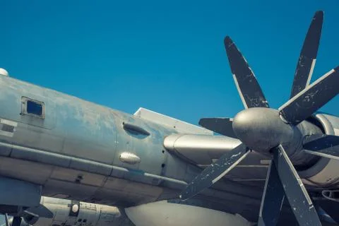 Engine of an old airplane Stock Photos