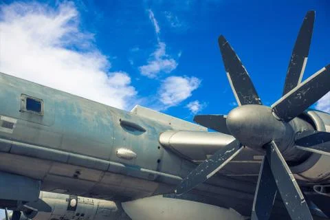 Engine of an old airplane Stock Photos