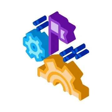 Engine optimization settings isometric icon vector illustration イラスト素材
