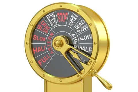 Engine order telegraph, Full Ahead concept. 3D rendering Stock Illustration