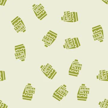 Engine overhaul aircraft glyph vector seamless pattern Stock Illustration