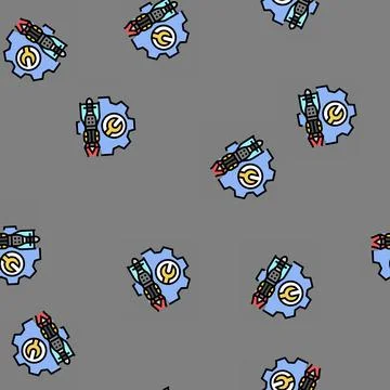 Engine overhaul aircraft vector seamless pattern 스톡 일러스트