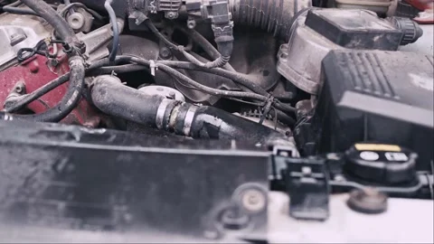 Engine overheating after running. Expensive engine repair, cylinder head gasket Stock Footage 223908748