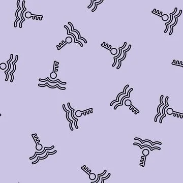 Engine overheating car driving obstacles line seamless pattern 스톡 일러스트