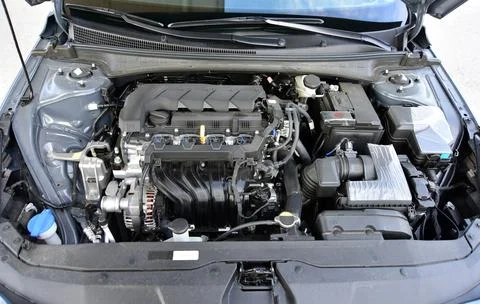 Engine in a passenger car Stock Photos