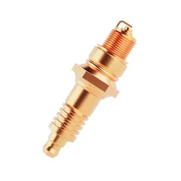 Engine Performance And Automotive Maintenance Concept. Golden Spark Plug. 3.. Stock Illustration