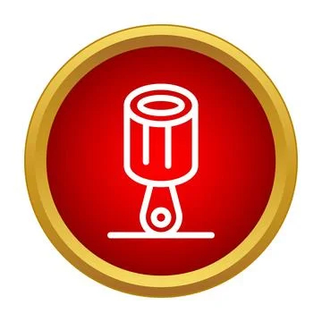 Engine piston component automotive mechanical part line icon Stock Illustration