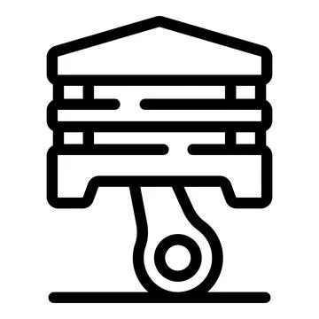 Engine piston compressing showing compression ratio icon Stock Illustration