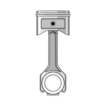 Engine piston connecting rod assembly component Stock Illustration