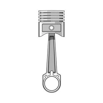 Engine piston connecting rod component for automotive power Stock Illustration