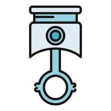 Engine piston connecting rod icon for automotive design Stock Illustration