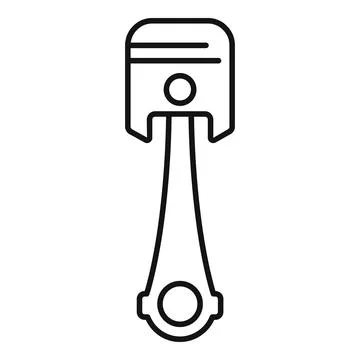 Engine piston connecting rod line art icon Stock Illustration