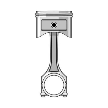 Engine piston connecting rod on white background Stock Illustration