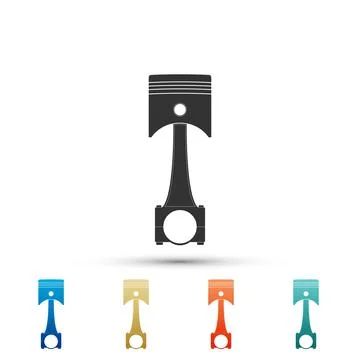 Engine piston icon isolated on white background. Car engine piston sign. Se.. Illustrazione stock