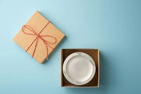 Engine piston inside gift box, gift concept. Stock Photos