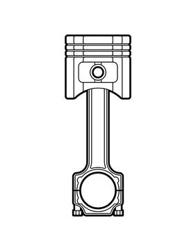 Engine piston isolated sign. motorcycle pistons icon. Car workshop symbol Illustrazione stock
