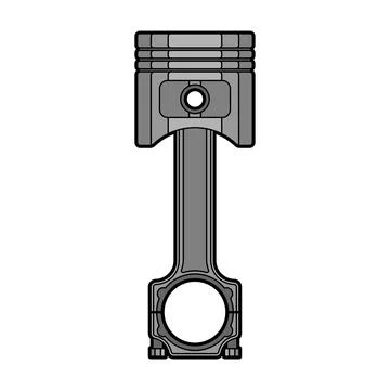 Engine piston isolated sign. motorcycle pistons icon. Car workshop symbol Illustrazione stock