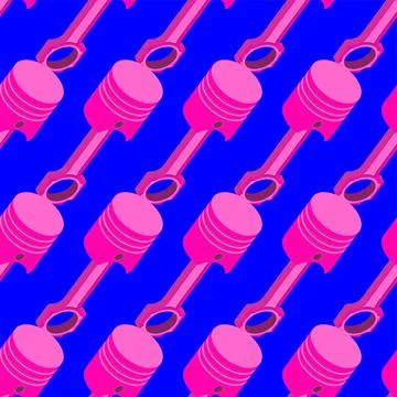 Engine piston pattern seamless. motorcycle pistons background. Car workshop t 스톡 일러스트