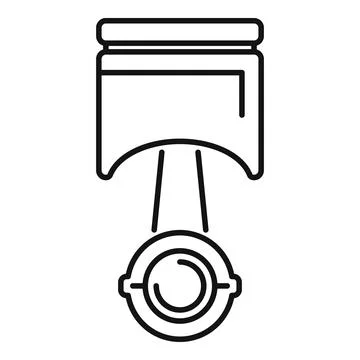 Engine piston pushing power through automotive industry line icon Stock Illustration