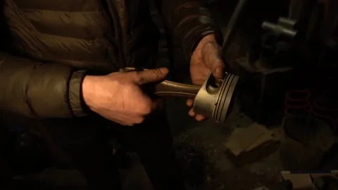 Engine piston repair Stock Footage 154427120