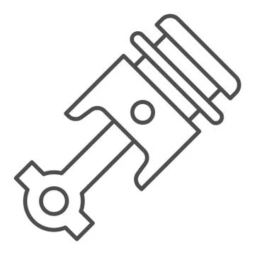 Engine piston thin line icon. Auto piston vector illustration isolated on white Illustrazione stock