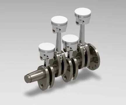 Engine pistons and crankshaft Stock Illustration