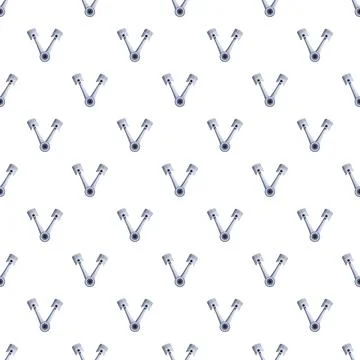 Engine pistons assembling v shape seamless pattern Illustrazione stock