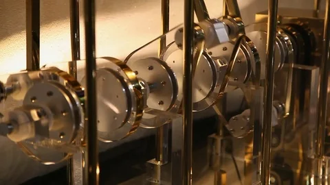 Engine pistons of chromium engine of automobile technology moving in loop 스톡 동영상 71565331