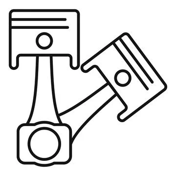 Engine pistons connecting rod with a simple outline design Stock Illustration