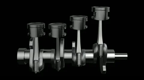Engine pistons on a crankshaft Stock Footage 11491739