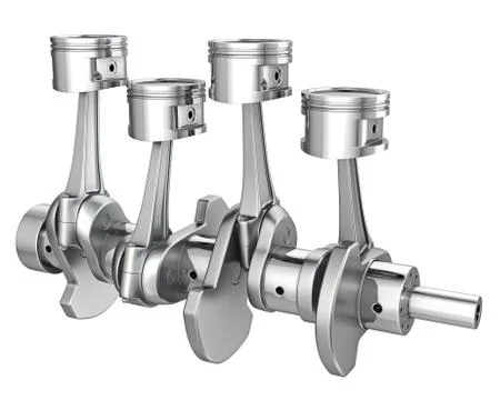 Engine pistons on a crankshaft Stock Illustration