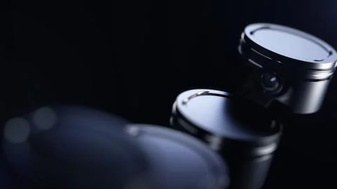 Engine pistons on technology background. 3d illustration Stock Illustration