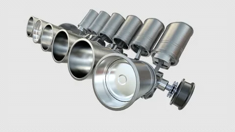 Engine Pistons V12 Stock Footage 155192432