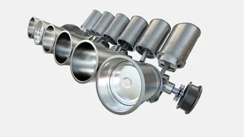 Engine Pistons V12 Stock Footage 155197044