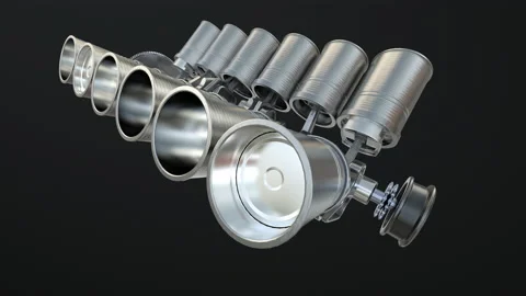 Engine Pistons V12 Stock Footage 155197131