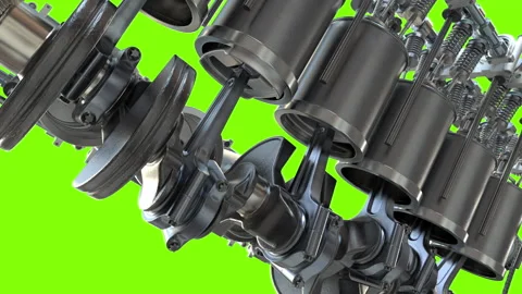 Engine Pistons V12 Stock Footage 155781704