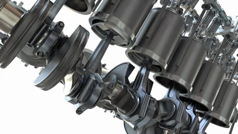 Engine Pistons V12 Stock Footage 155782218