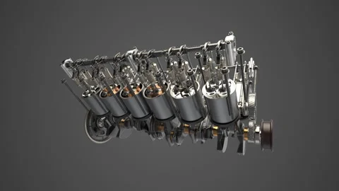 Engine Pistons V12 Stock Footage 156271715