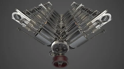 Engine Pistons V12 Stock Footage 156544489
