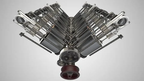 Engine Pistons V12 Stock Footage 156544492