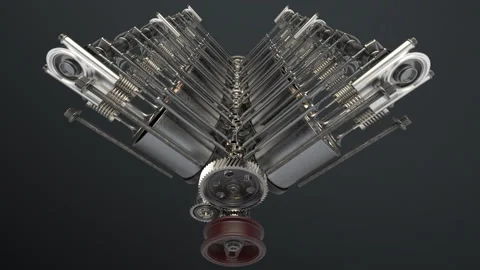 Engine Pistons V12 Stock Footage 156544493
