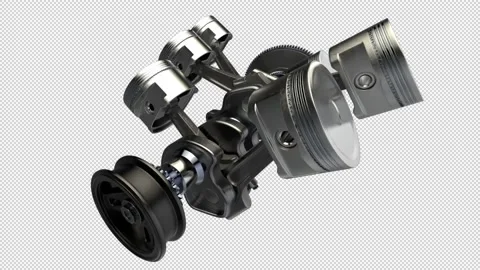 Engine Pistons V6 Stock Footage 148325070