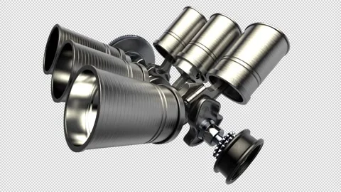 Engine Pistons V6 Stock Footage 148361237