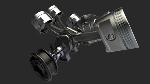 Engine Pistons V6 Stock Footage 148361992