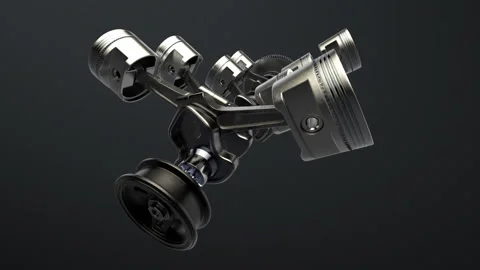 Engine Pistons V8 Stock Footage 148467637