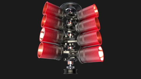 Engine Pistons V8 Stock Footage 148467678